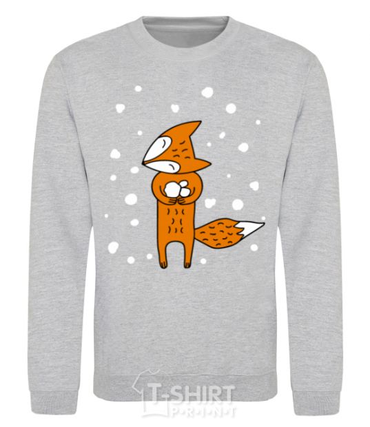 Sweatshirt The fox and the snow sport-grey фото