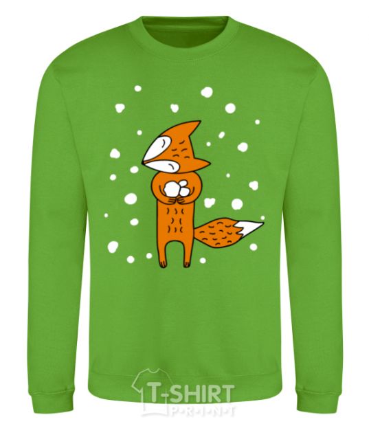 Sweatshirt The fox and the snow orchid-green фото