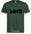 Мужская футболка Год собаки 2018 снежинки Темно-зеленый фото