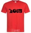 Men's T-Shirt Year of the dog 2018 snowflakes red фото