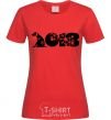 Women's T-shirt Year of the dog 2018 snowflakes red фото