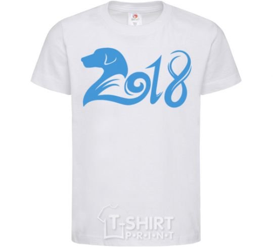Детская футболка Год собаки 2018 Белый фото