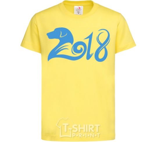 Kids T-shirt Year of the dog 2018 cornsilk фото