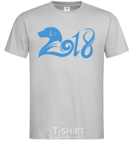 Men's T-Shirt Year of the dog 2018 grey фото