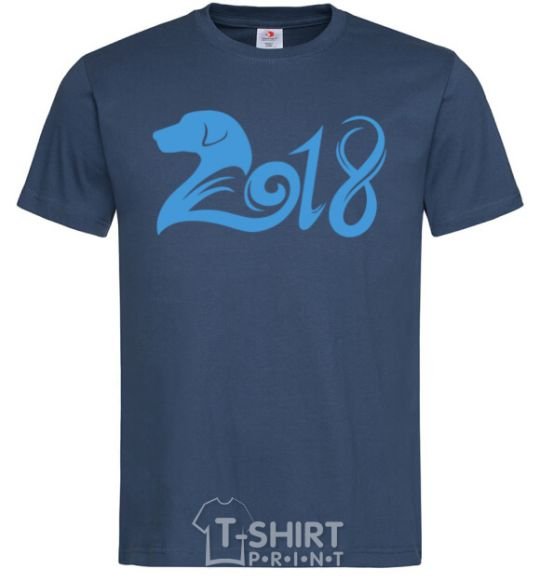 Men's T-Shirt Year of the dog 2018 navy-blue фото