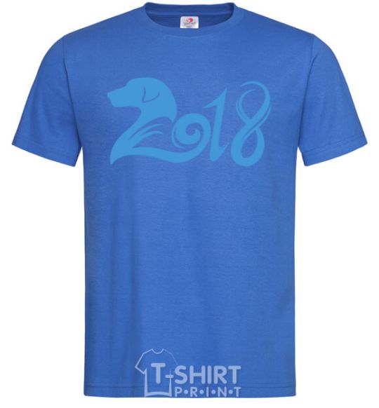 Мужская футболка Год собаки 2018 Ярко-синий фото