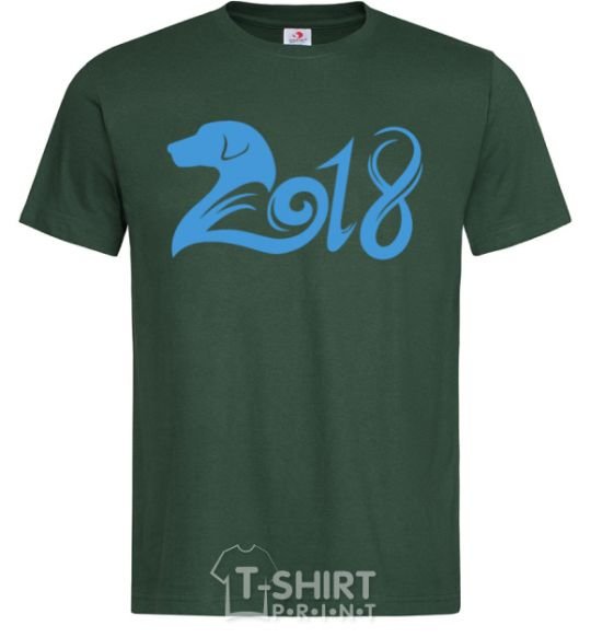 Мужская футболка Год собаки 2018 Темно-зеленый фото