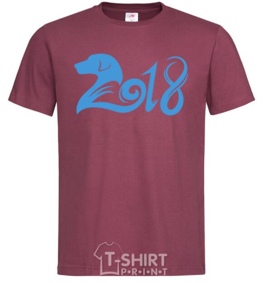 Men's T-Shirt Year of the dog 2018 burgundy фото