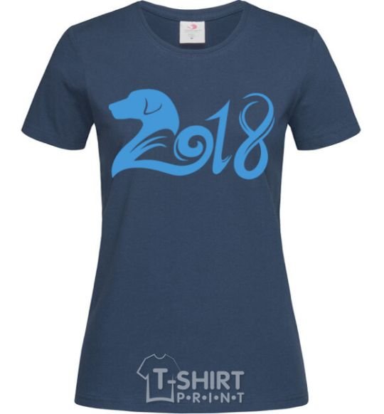 Women's T-shirt Year of the dog 2018 navy-blue фото