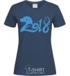 Женская футболка Год собаки 2018 Темно-синий фото
