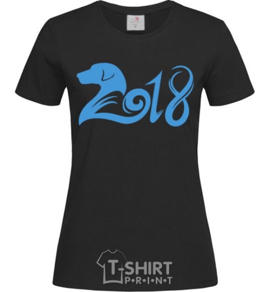 Women's T-shirt Year of the dog 2018 black фото