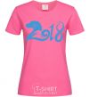 Женская футболка Год собаки 2018 Ярко-розовый фото