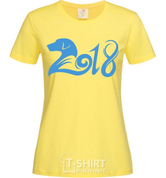 Женская футболка Год собаки 2018 Лимонный фото