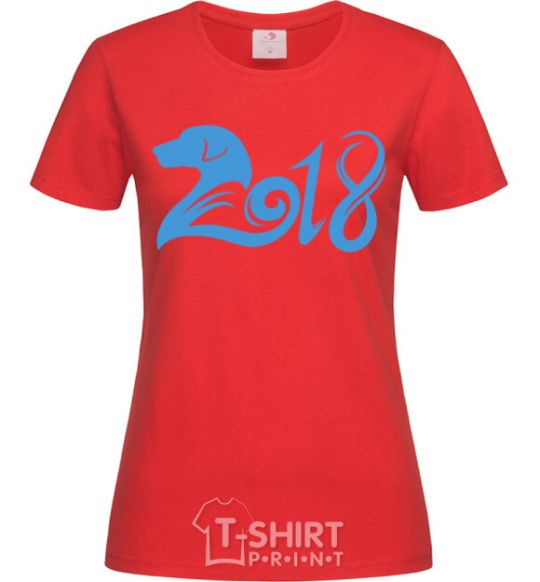 Women's T-shirt Year of the dog 2018 red фото