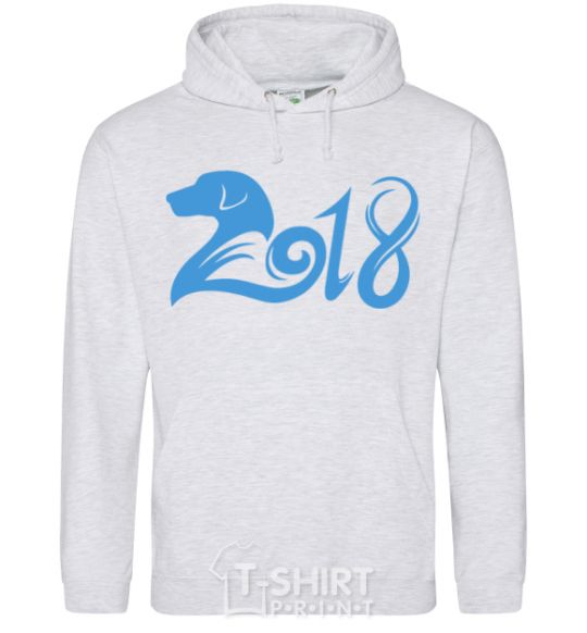 Men`s hoodie Year of the dog 2018 sport-grey фото