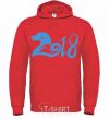 Men`s hoodie Year of the dog 2018 bright-red фото