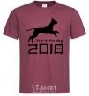 Men's T-Shirt Year of the dog 2018 V.1 burgundy фото