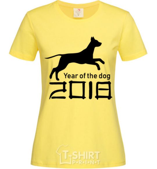 Женская футболка Year of the dog 2018 V.1 Лимонный фото