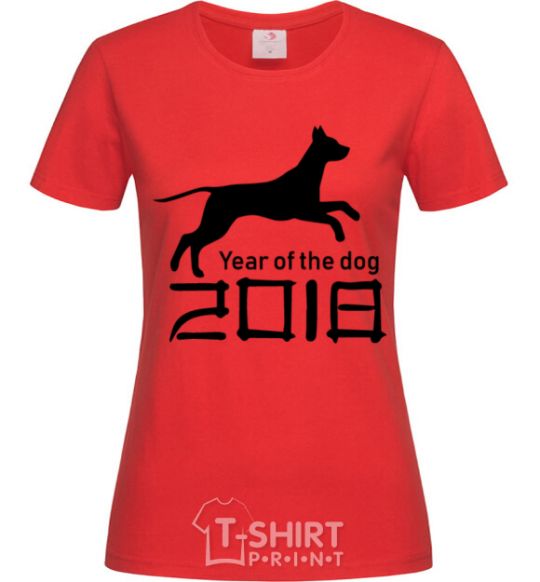 Женская футболка Year of the dog 2018 V.1 Красный фото