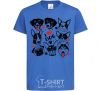 Kids T-shirt I love dog royal-blue фото