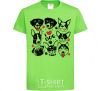 Kids T-shirt I love dog orchid-green фото