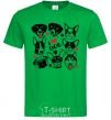 Мужская футболка I love dog Зеленый фото