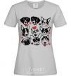 Women's T-shirt I love dog grey фото