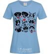 Women's T-shirt I love dog sky-blue фото