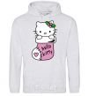 Мужская толстовка (худи) New Year Hello Kitty Серый меланж фото