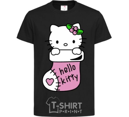 Kids T-shirt New Year Hello Kitty black фото