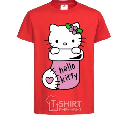 Kids T-shirt New Year Hello Kitty red фото