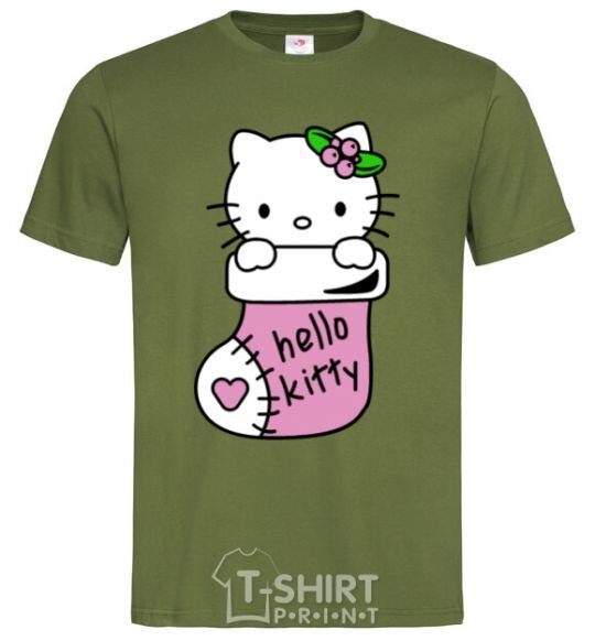 Men's T-Shirt New Year Hello Kitty millennial-khaki фото