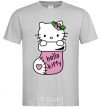 Men's T-Shirt New Year Hello Kitty grey фото
