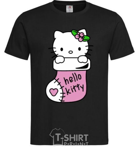 Men's T-Shirt New Year Hello Kitty black фото