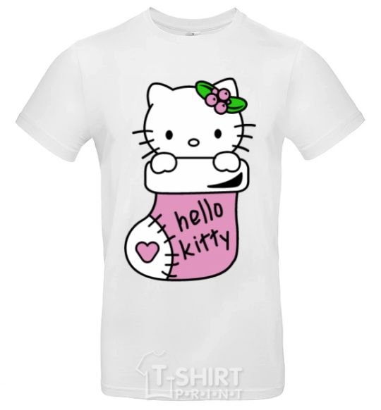 Мужская футболка New Year Hello Kitty Белый фото