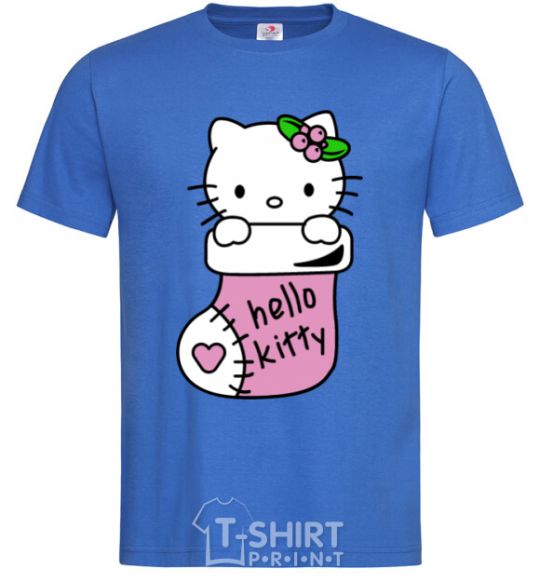Men's T-Shirt New Year Hello Kitty royal-blue фото