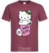 Men's T-Shirt New Year Hello Kitty burgundy фото