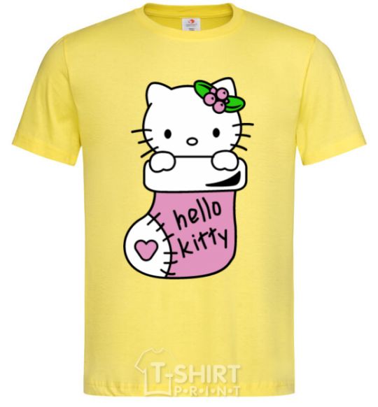 Men's T-Shirt New Year Hello Kitty cornsilk фото