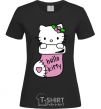 Women's T-shirt New Year Hello Kitty black фото