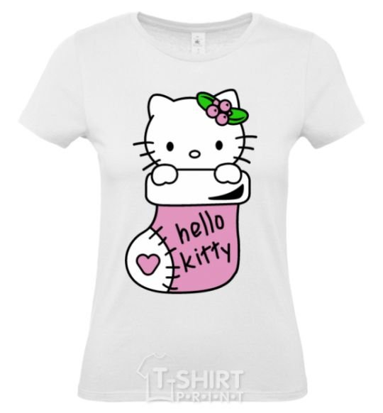 Women's T-shirt New Year Hello Kitty White фото