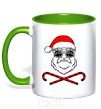 Mug with a colored handle Santa Claus hoho swag kelly-green фото