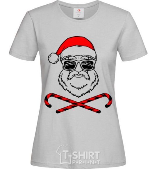 Women's T-shirt Santa Claus hoho swag grey фото