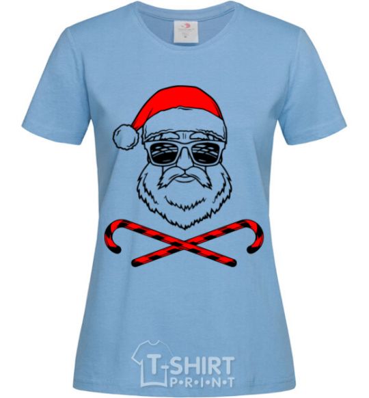 Women's T-shirt Santa Claus hoho swag sky-blue фото