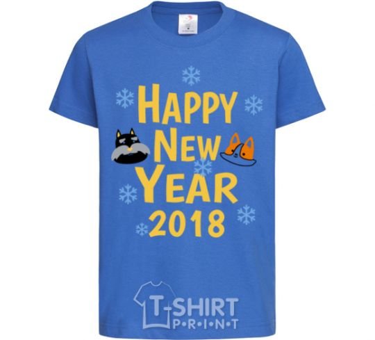 Kids T-shirt Happy New 2018 royal-blue фото