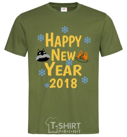 Men's T-Shirt Happy New 2018 millennial-khaki фото