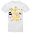 Men's T-Shirt Happy New 2018 White фото