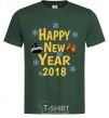 Men's T-Shirt Happy New 2018 bottle-green фото