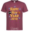 Men's T-Shirt Happy New 2018 burgundy фото