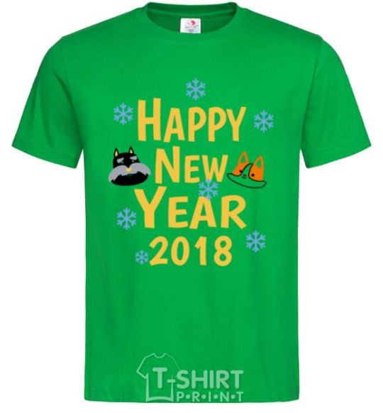 Men's T-Shirt Happy New 2018 kelly-green фото