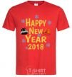 Men's T-Shirt Happy New 2018 red фото